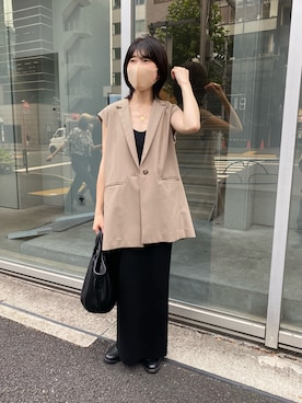 「ジレコーデ」｜asaminさん（レディース・157cm・30代）の夏コーディネート