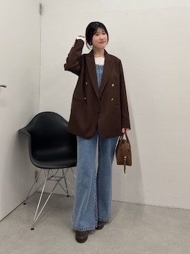 「アイテム（サロペット/オーバーオール）」を使った、asaminさん（レディース・158cm）の秋コーディネート