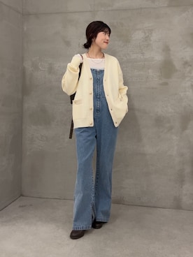 「アイテム（オールインワン・サロペット）」を使った、asaminさん（レディース・158cm・30代）の秋コーディネート