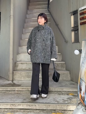 「冬の注目アウター」｜「アイテム（その他アウター）」を使った、asaminさん（レディース・158cm）の秋コーディネート