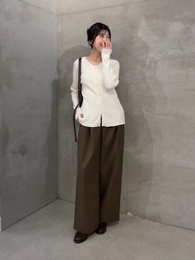 「アイテム（チノパンツ）」を使った、asaminさん（レディース・158cm・30代）の冬コーディネート