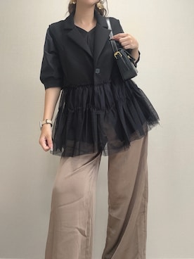 「アイテム（シャツ/ブラウス）」を使った、-𝐂𝐭𝐞・𝐌𝐞-さん（レディース・160cm）の夏コーディネート