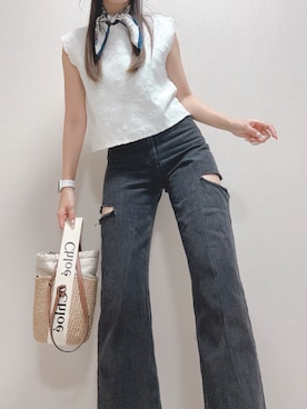 「アイテム（ストール/ショール）」を使った、-𝐂𝐭𝐞・𝐌𝐞-さん（レディース・160cm）の秋コーディネート