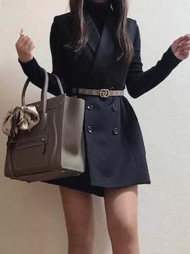 「アイテム（ストール/ショール）」を使った、-𝐂𝐭𝐞・𝐌𝐞-さん（レディース・160cm）の秋コーディネート