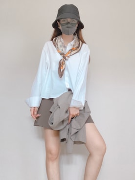 「アイテム（ストール/ショール）」を使った、-𝐂𝐭𝐞・𝐌𝐞-さん（レディース・160cm）の秋コーディネート