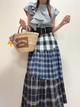 「HERMES（エルメス）のアイテム」を使った、-𝐂𝐭𝐞・𝐌𝐞-さん（レディース・160cm）の夏コーディネート