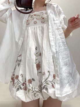 「刺繍」｜-𝐂𝐭𝐞・𝐌𝐞-さん（レディース・160cm）の夏コーディネート