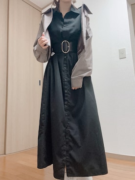 「アイテム（シャツワンピース）」を使った、-𝐂𝐭𝐞・𝐌𝐞-さん（レディース・160cm）の秋コーディネート