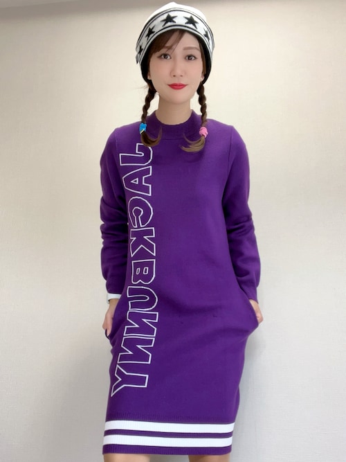 Jack Bunny!! 星柄 ニットワンピース サイズ2 ニットキャップ 【Jack