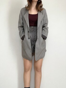 「off white（オフホワイト）のアイテム（帽子）」を使った、-𝐂𝐭𝐞・𝐌𝐞-さん（レディース・160cm）の秋コーディネート