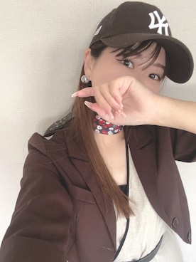「ブラウンコーデ」｜「アイテム（セットアップ）」を使った、-𝐂𝐭𝐞・𝐌𝐞-さん（レディース・160cm）の夏コーディネート