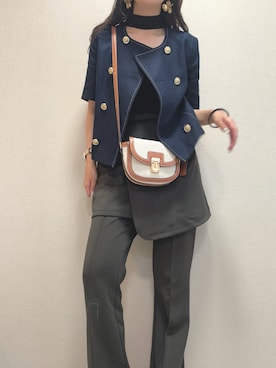 「アイテム（ノーカラージャケット）」を使った、-𝐂𝐭𝐞・𝐌𝐞-さん（レディース・160cm）の夏コーディネート