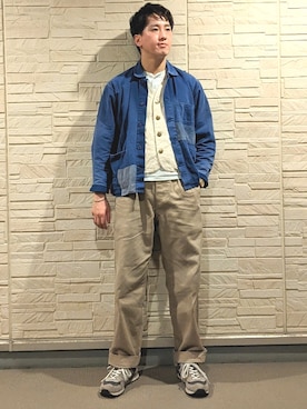 「ミリタリーコーデ」｜「アイテム（カバーオール）」を使った、Wataruさん（メンズ・174cm）の春コーディネート