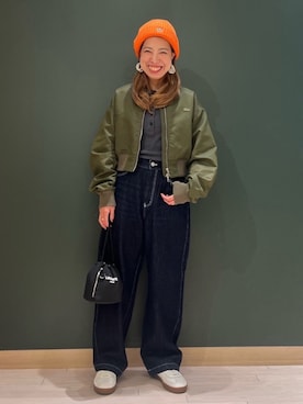 「アイテム（ポロシャツ）」を使った、oyamadaさん（レディース・155cm）の冬コーディネート