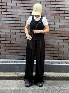 「LACOSTE（ラコステ）のアイテム」を使った、oyamadaさん（レディース・155cm）の夏コーディネート