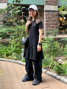 「アイテム（キャップ、パープル系）」を使った、oyamadaさん（レディース・155cm）の夏コーディネート