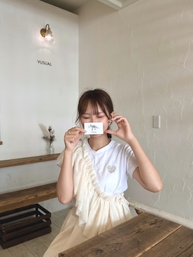 「アイテム（付け襟）」を使った、萌 々さん（レディース・165cm）の夏コーディネート