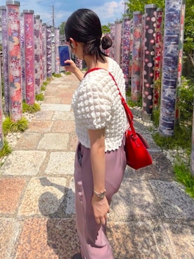 「アイテム（アナログ腕時計、ピンク系）」を使った、🌝さん（レディース・158cm）の夏コーディネート