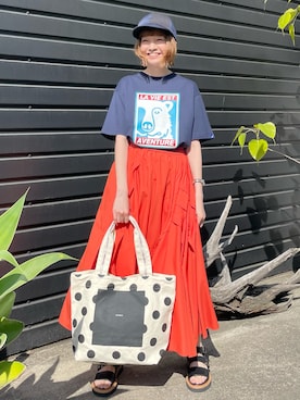 「FRAPBOIS」｜「アイテム（キャップ）」を使った、hirotaさん（レディース・162cm）の春コーディネート