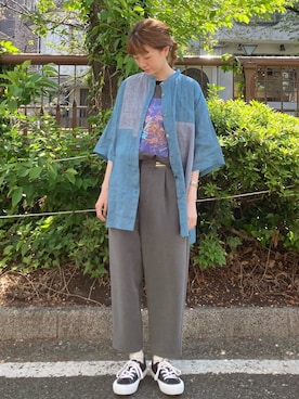 「FRAPBOIS（フラボア）のアイテム」を使った、hirotaさん（レディース・162cm）の夏コーディネート