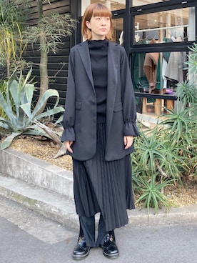 「デザイントップス」｜「アイテム（ジャケット/アウター）」を使った、hirotaさん（レディース・162cm）の春コーディネート