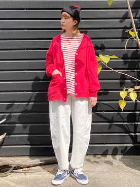 「FRAPBOIS」｜「アイテム（ニットキャップ/ビーニー）」を使った、hirotaさん（レディース・162cm）の春コーディネート
