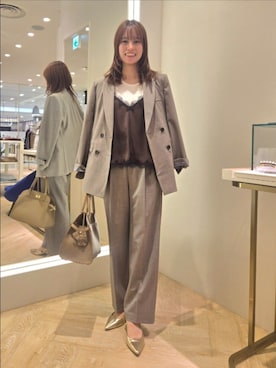 「ウールパンツ」｜もーりーさん（レディース・164cm）の秋コーディネート
