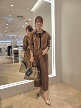 「アイテム（ポーチ）」を使った、もーりーさん（レディース・164cm）の秋コーディネート