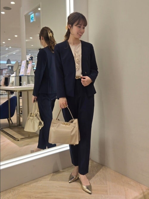 ★美品★NOLLEY'S sophi　スーツ　セットアップ　ノーカラー　ブラック ノーリーズソフィー NOLLEY'S sophi カットジョーゼットノーカラーJK