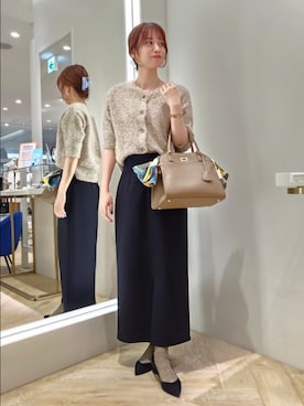 「アイテム（バレッタ/ヘアクリップ）」を使った、もーりーさん（レディース・164cm）の秋コーディネート