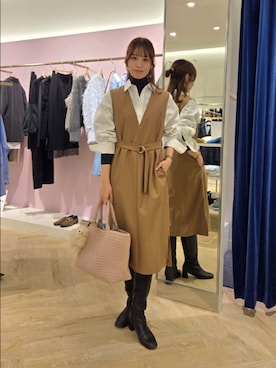 「アイテム（チャーム）」を使った、もーりーさん（レディース・164cm）の秋コーディネート