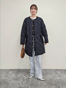 「秋服コーデ」｜「アイテム（ダウンジャケット/コート）」を使った、もーりーさん（レディース・164cm）の秋コーディネート