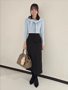 「アイテム（チャーム）」を使った、もーりーさん（レディース・164cm）の秋コーディネート