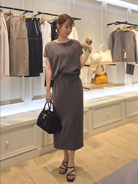 「アイテム（バレッタ/ヘアクリップ）」を使った、もーりーさん（レディース・164cm）の夏コーディネート