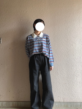 「ボーダーニット」｜Kamさん（レディース・160cm）の秋コーディネート