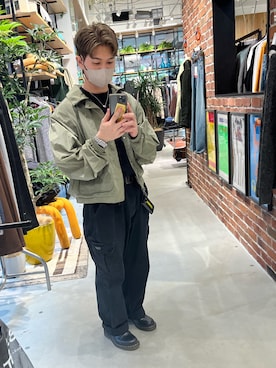 「ZARA（ザラ）のアイテム（ジャケット/アウター、グリーン系）」を使った、パンナコッタさん（メンズ・165cm）の秋コーディネート