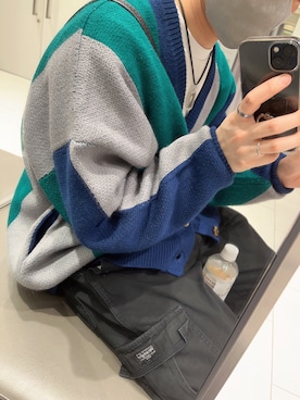 「Snap club（スナップクラブ）のアイテム（ニット/セーター、その他）」を使った、パンナコッタさん（メンズ・165cm）の春コーディネート