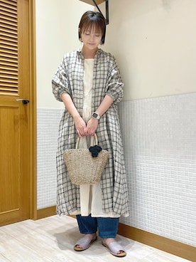 「Samansa Mos2（サマンサ モスモス）のセパレートサンダル（サンダル）」を使った、す ず きさん（レディース・161cm）の夏コーディネート