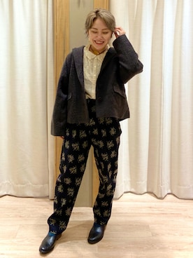 「TSUHARU by Samansa Mos2（ツハルバイサマンサモスモス）のアイテム（テーラードジャケット）」を使った、minponさん（レディース・150cm）の秋コーディネート