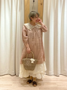 「Samansa Mos2（サマンサ モスモス）のセパレートサンダル（サンダル）」を使った、minponさん（レディース・150cm）の春コーディネート