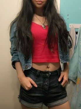 「shirts．（シャツ）のアイテム」を使った、Meilin Cedilloさん（レディース・160cm）の夏コーディネート