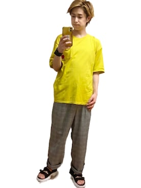 「FILA（フィラ）のアイテム（サンダル）」を使った、Jun'ichiさん（メンズ・165cm）の夏コーディネート