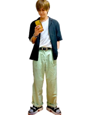 「FILA（フィラ）のアイテム（サンダル）」を使った、Jun'ichiさん（メンズ・165cm）の夏コーディネート