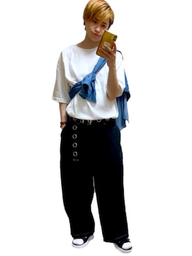 「FILA（フィラ）のアイテム（サンダル）」を使った、Jun'ichiさん（メンズ・165cm）の夏コーディネート