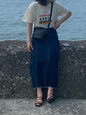 「ティシャツコーデ」｜riho0527さん（レディース・164cm）の夏コーディネート