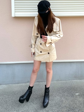 「H&M（エイチ・アンド・エム）のアイテム（キャスケット）」を使った、江川英龍のフランスパンさん（レディース・159cm）の春コーディネート