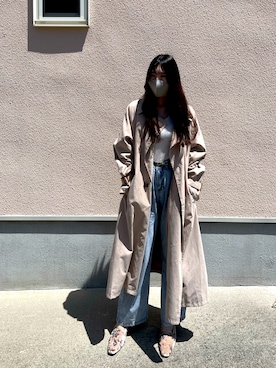 「Mila Owen（ミラオーウェン）のアイテム（パンプス、ピンク系）」を使った、江川英龍のフランスパンさん（レディース・159cm）の春コーディネート