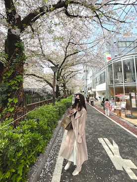 「GRL（グレイル）のアイテム（ブーツ、ベージュ系）」を使った、江川英龍のフランスパンさん（レディース・159cm）の春コーディネート