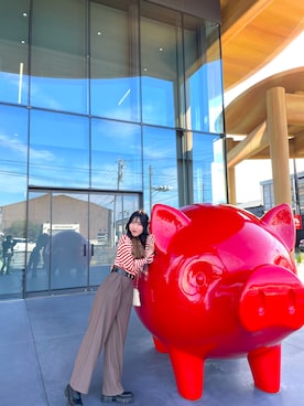 「SHEINのアイテム（ブーツ、ブラック系）」を使った、江川英龍のフランスパンさん（レディース・159cm）の冬コーディネート
