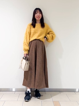 「ITEMS URBANRESEARCH（アイテムズ アーバンリサーチ）のミックスシャギーニット（ニット/セーター）」を使った、くろみーさん（レディース・168cm）の秋コーディネート